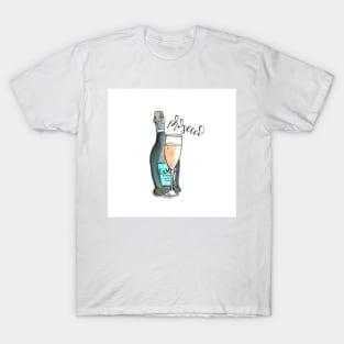 Prosecco Kinda Person – Watercolor Sparkling Wine Art Print T-Shirt